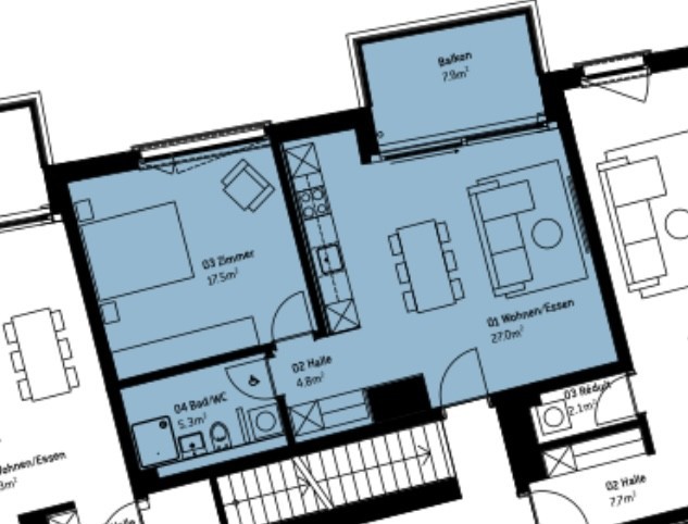 3 ½ rooms apartment