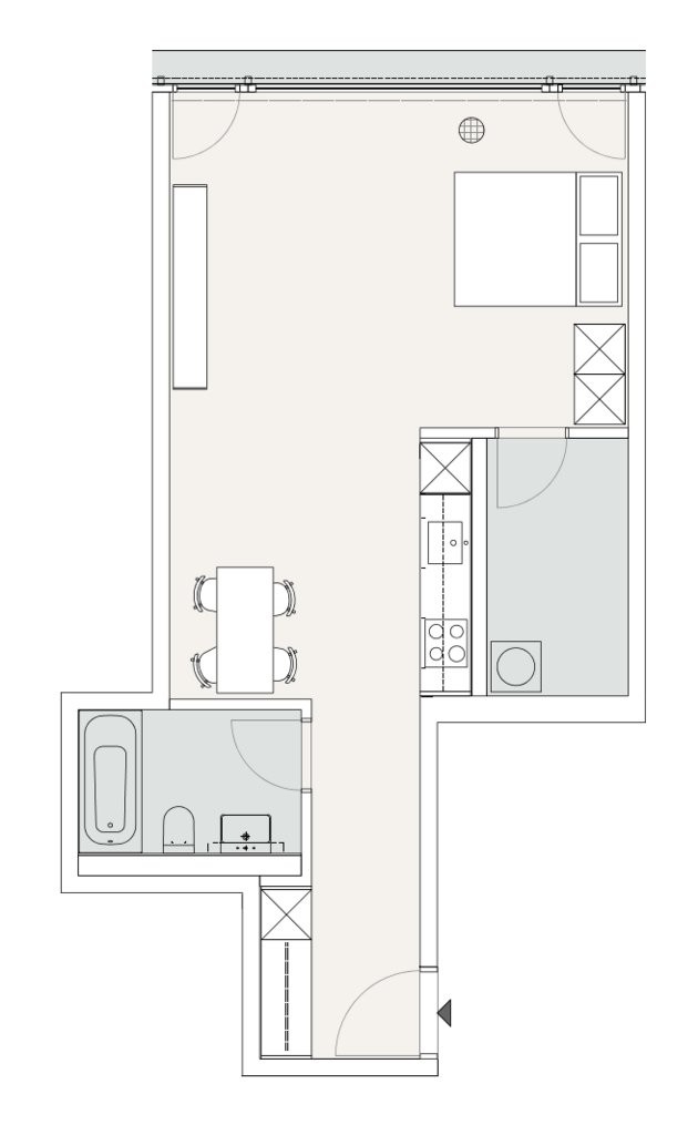 1 ½ rooms apartment