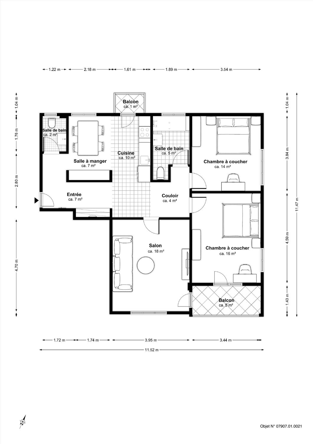 3 ½ rooms apartment