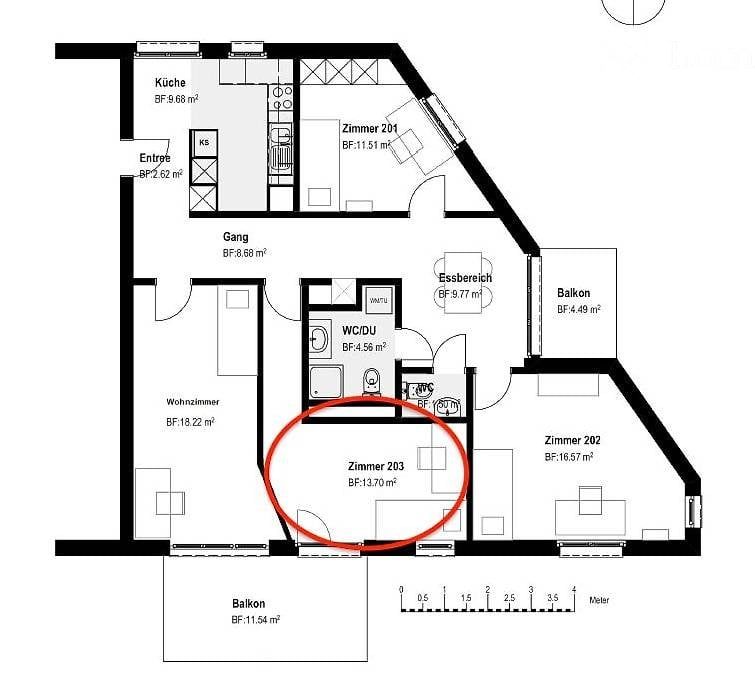 1 room single room