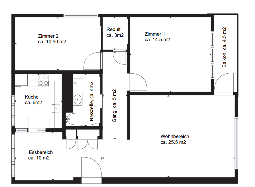 3 ½ rooms apartment
