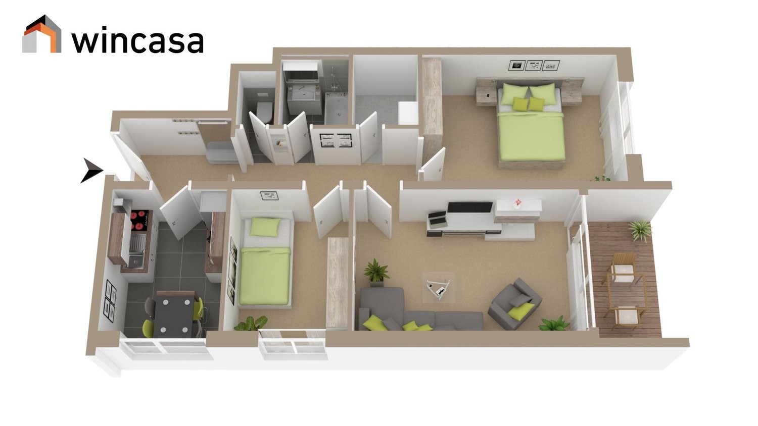 3 rooms apartment, photo 7 of 7