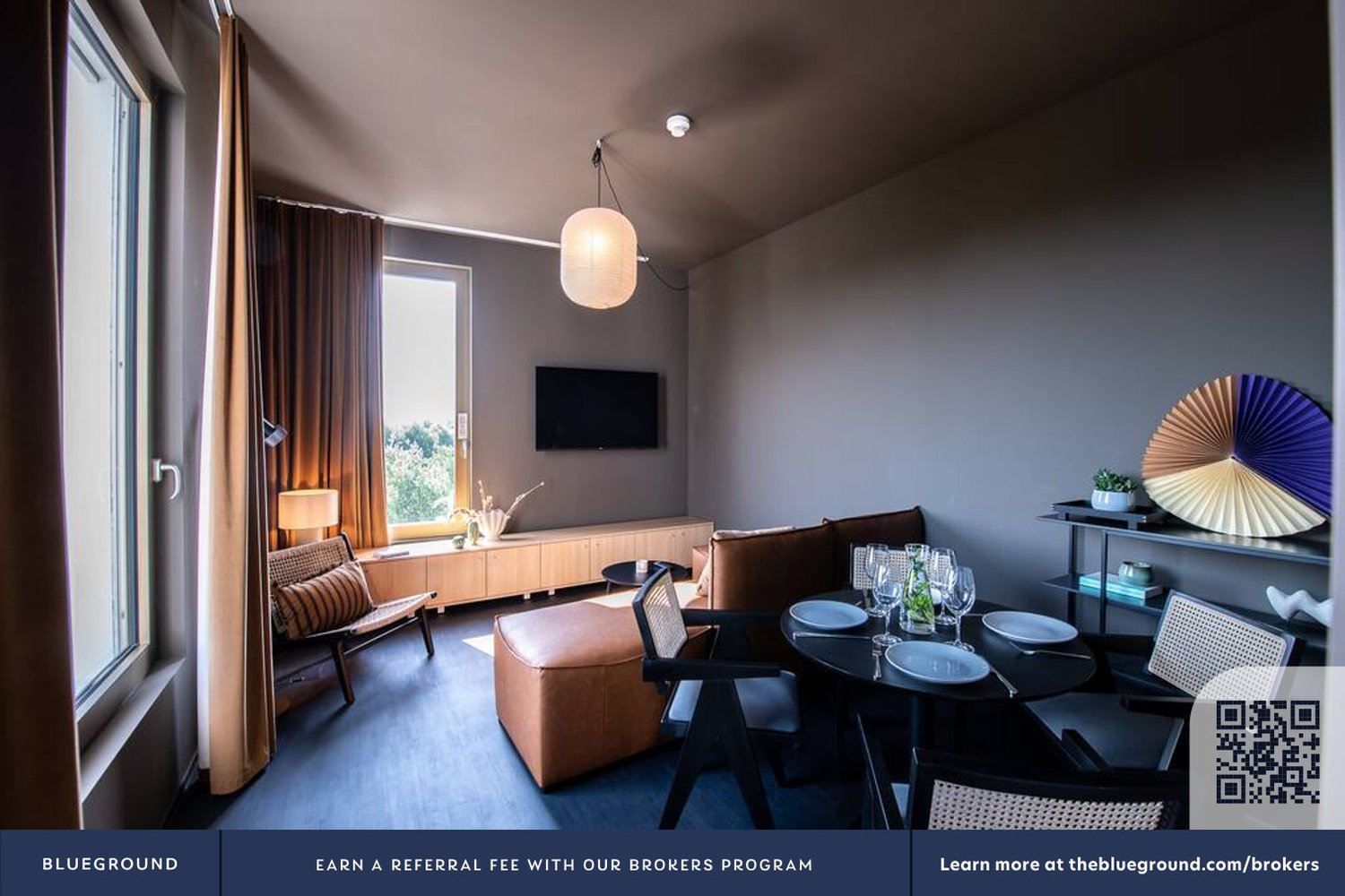 3 rooms furnished flat