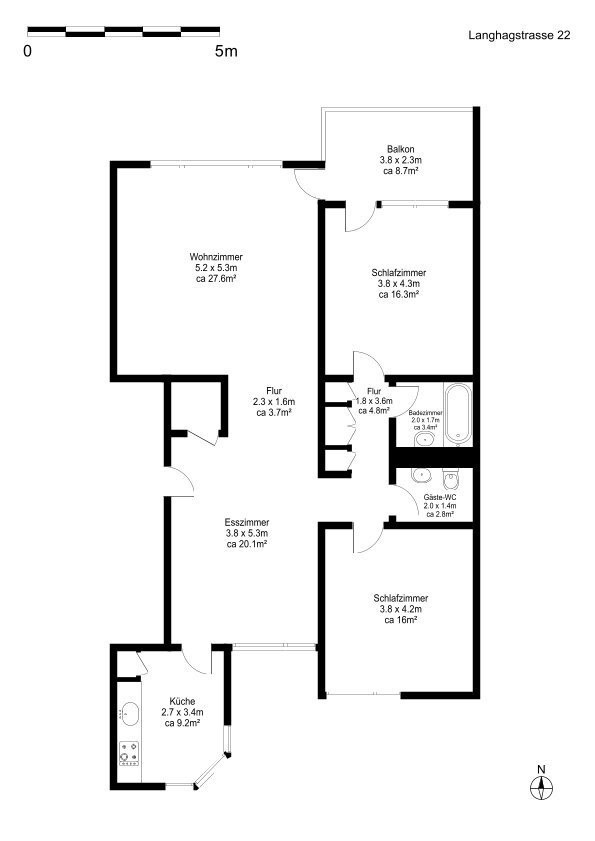 3 ½ pièces appartement