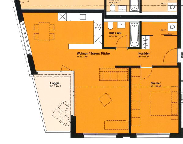 1 ½ rooms apartment