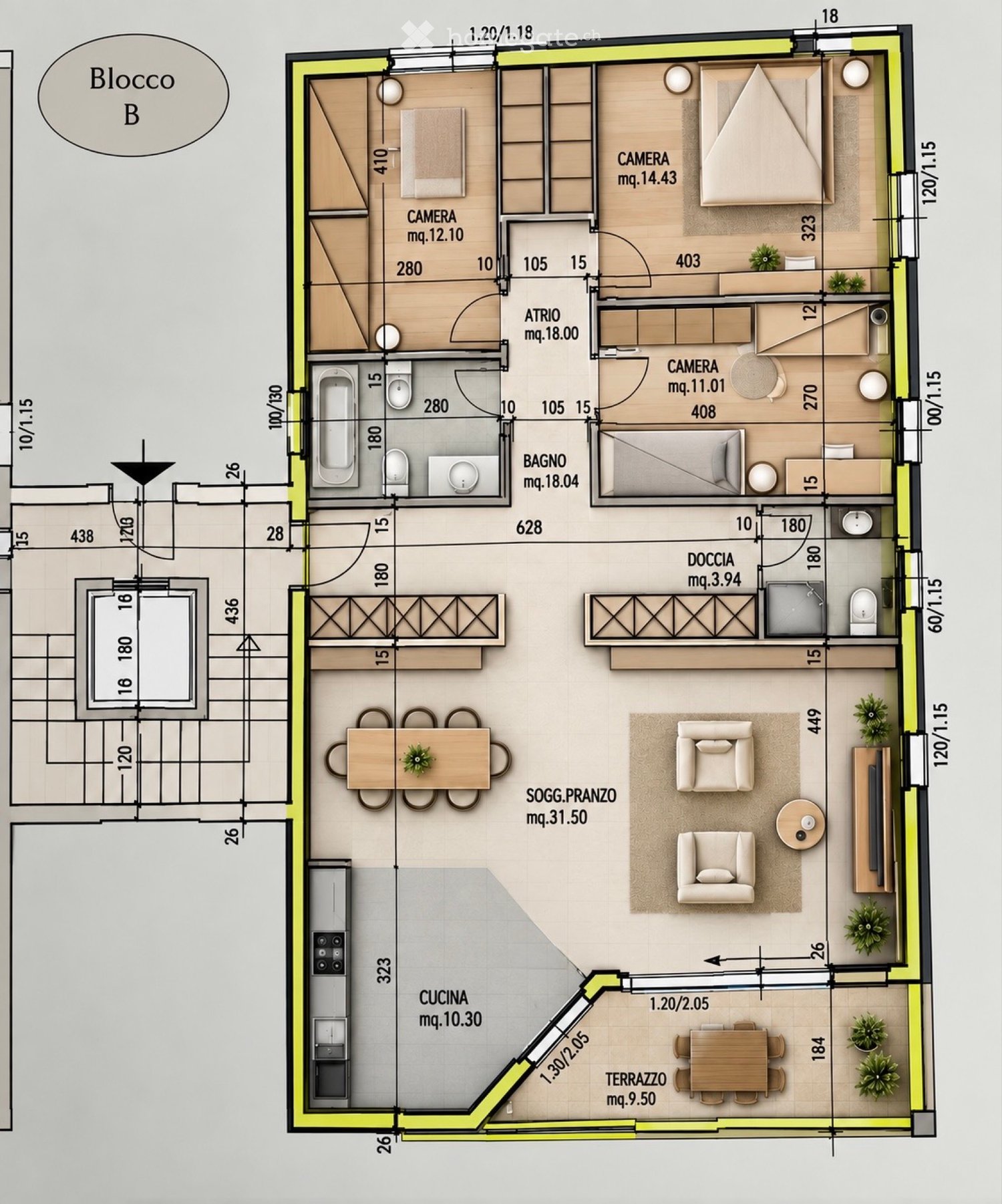 4 rooms apartment