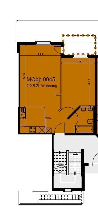 2 ½ pièces appartement
