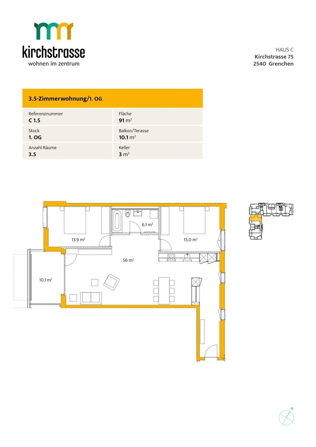 Appartamento di 3 ½ locali