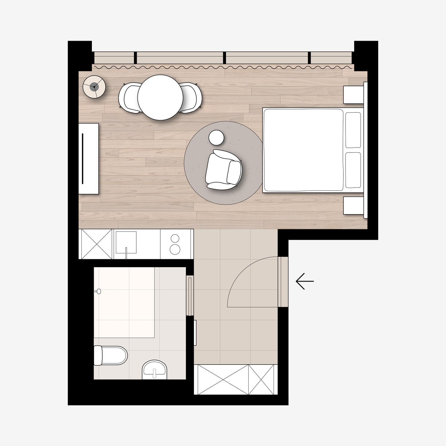 1 room furnished flat, photo 5 of 10