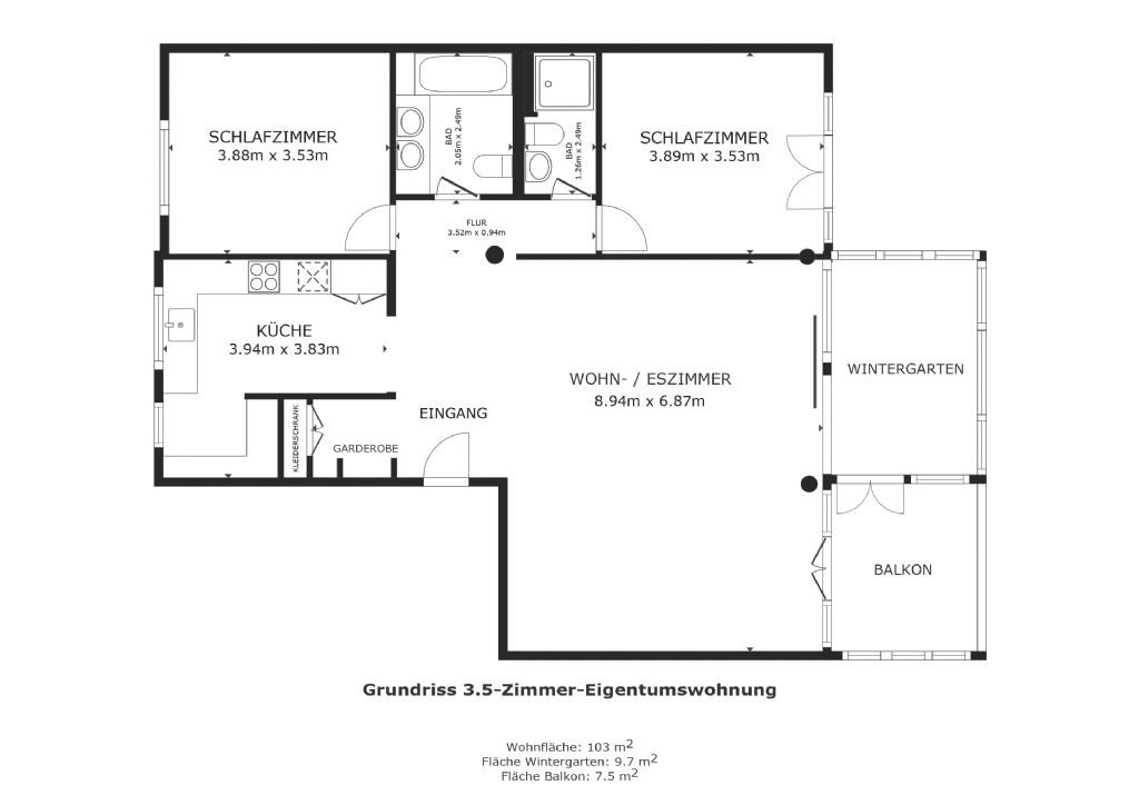 Appartement 3 ½ pièces