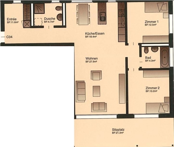 3 ½ rooms apartment