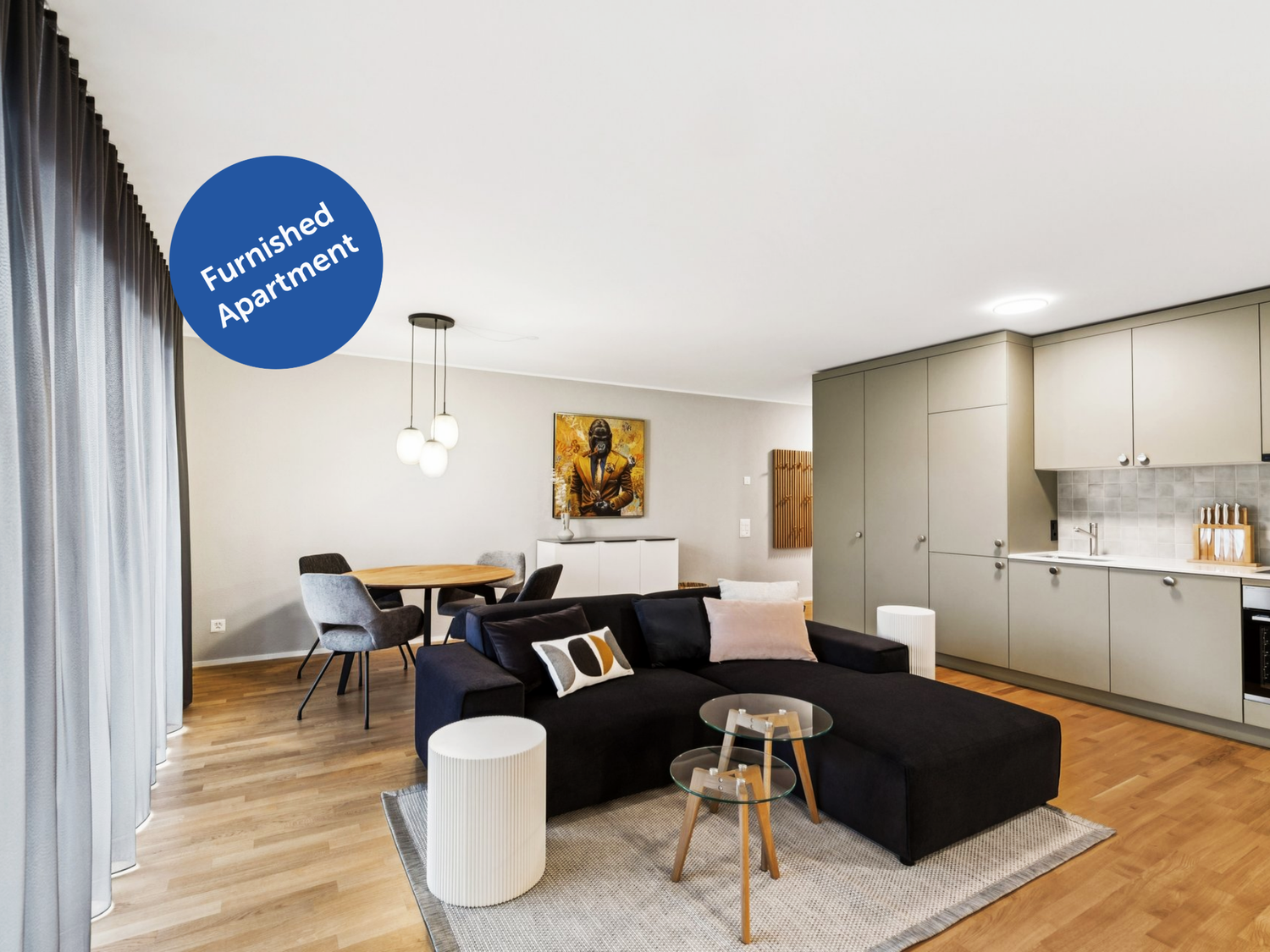 3 ½ rooms furnished flat
