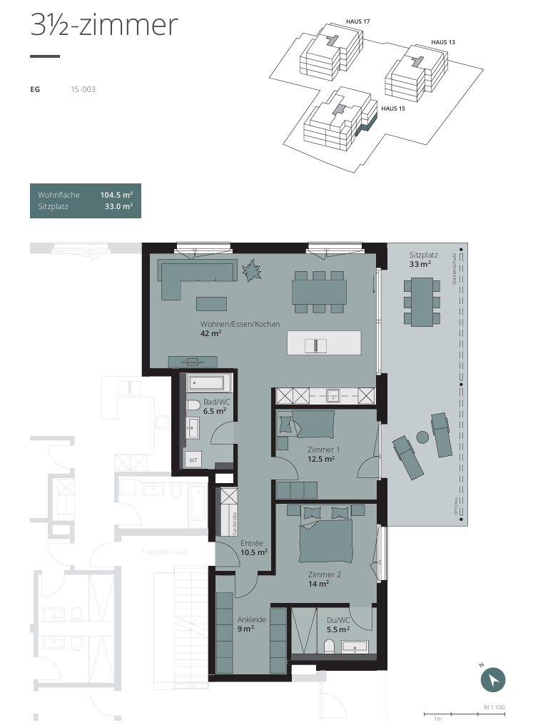 Appartement de 3 ½ pièces
