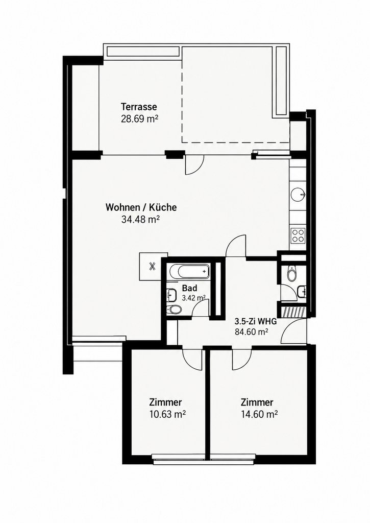 3 ½ rooms apartment, photo 2 of 6