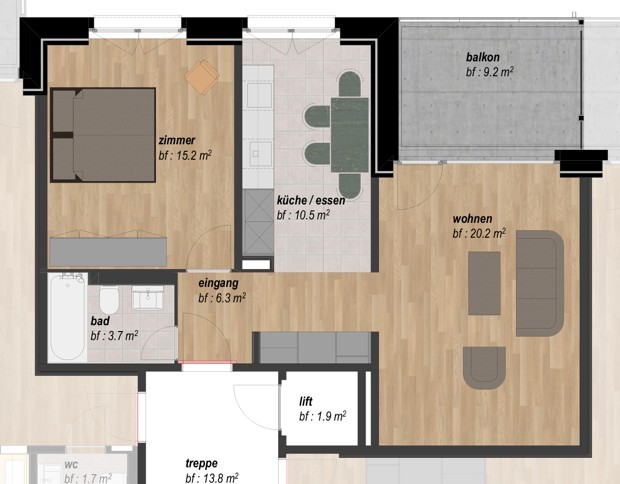 1 ½ room apartment