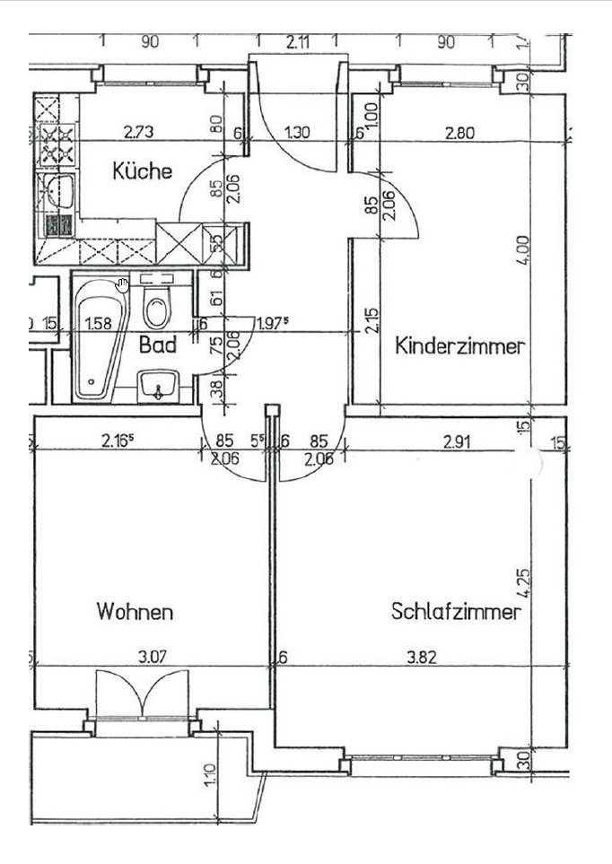 3 pièces appartement