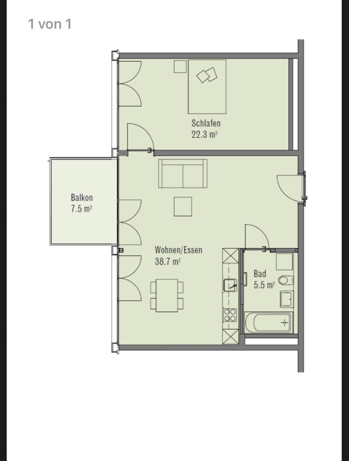 2 ½ rooms apartment