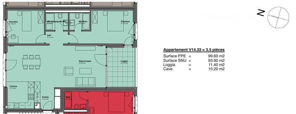 Appartamento di 3 ½ locali