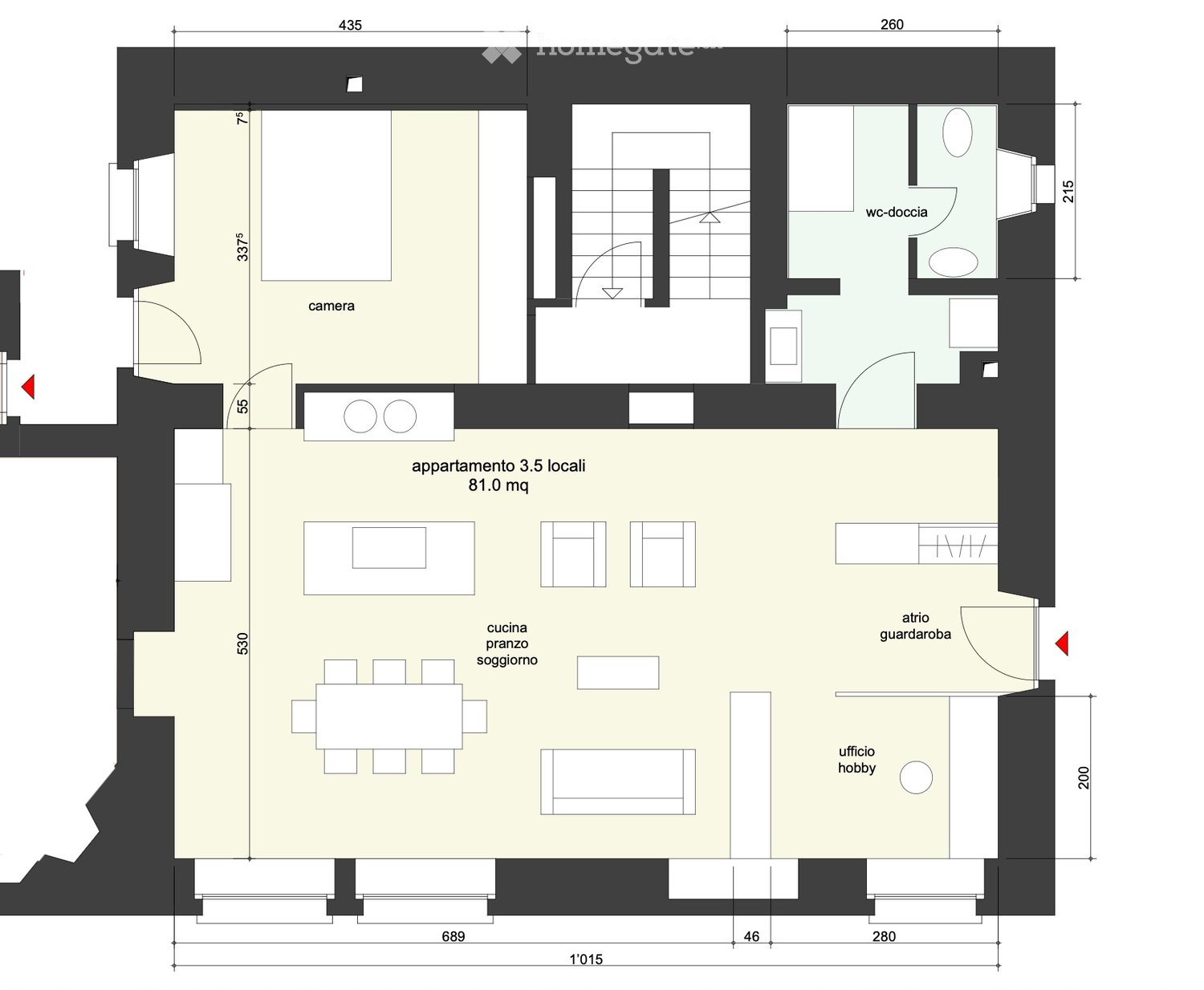 2 ½ rooms apartment