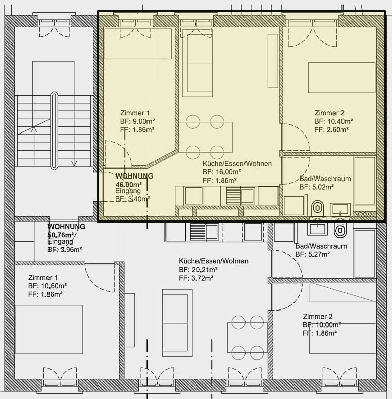 3 rooms apartment