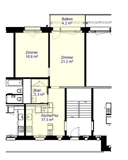 2 rooms apartment