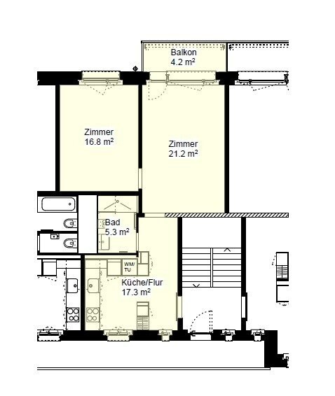 Appartement de 2 pièces