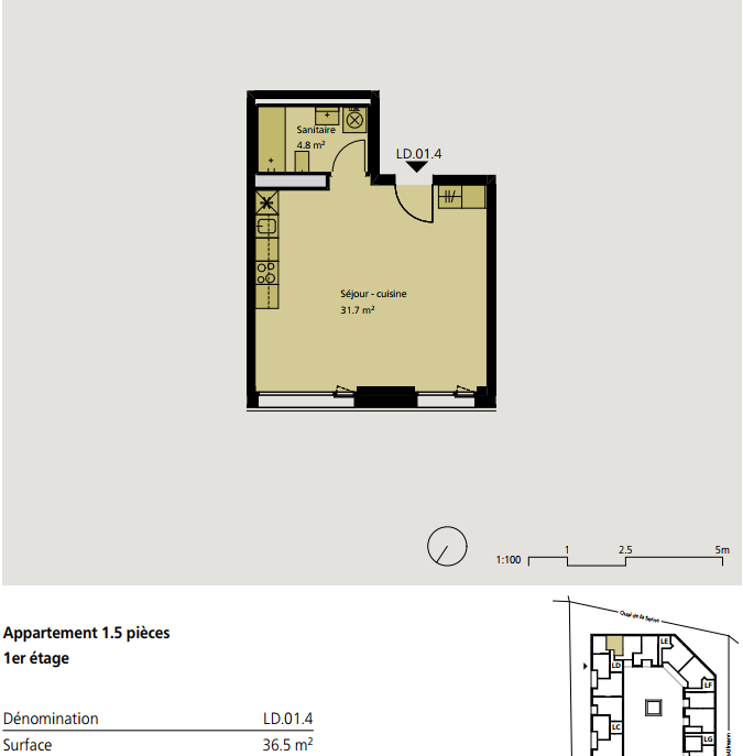 1 ½ Zimmer-Wohnung