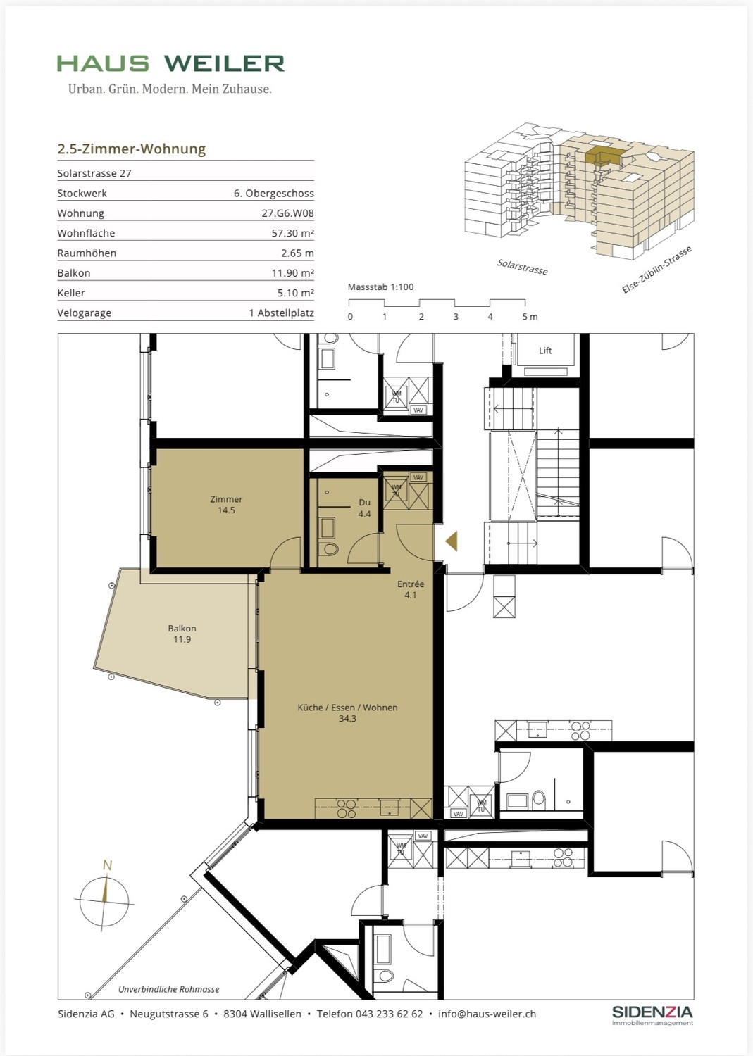 1 ½ rooms apartment