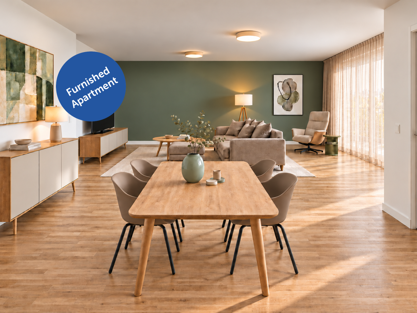 2 ½ rooms furnished flat