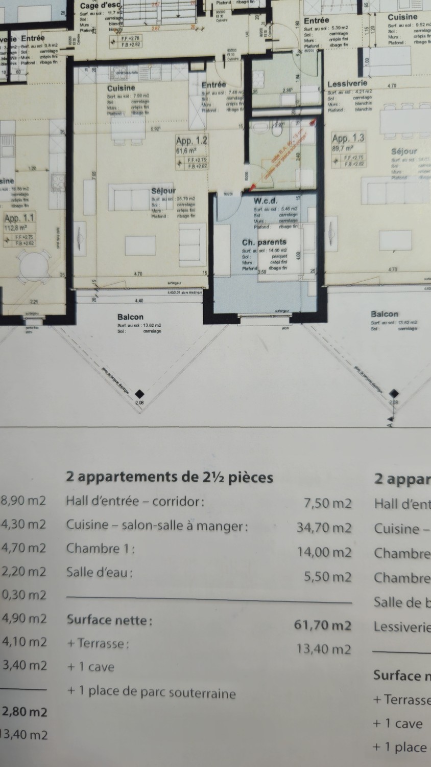 2 ½ rooms apartment