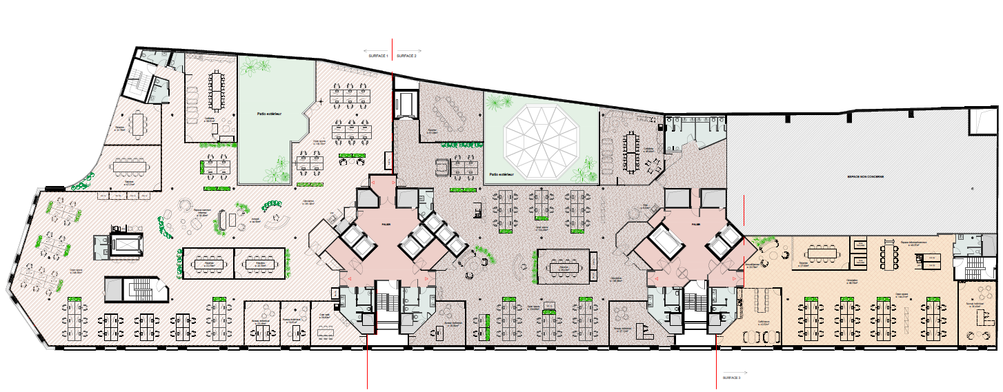 1620m² office