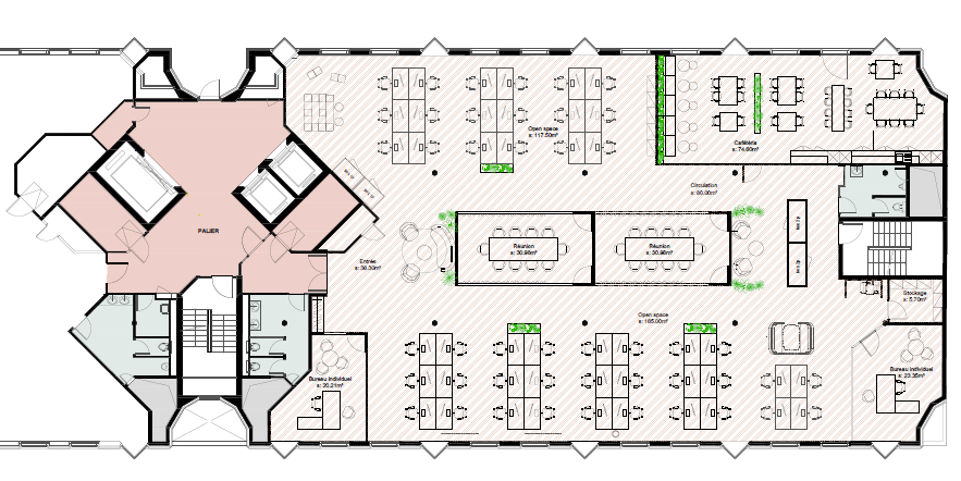 1620m² office