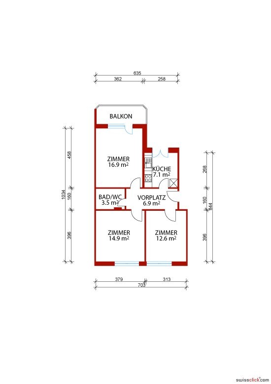 3 rooms apartment, photo 10 of 10
