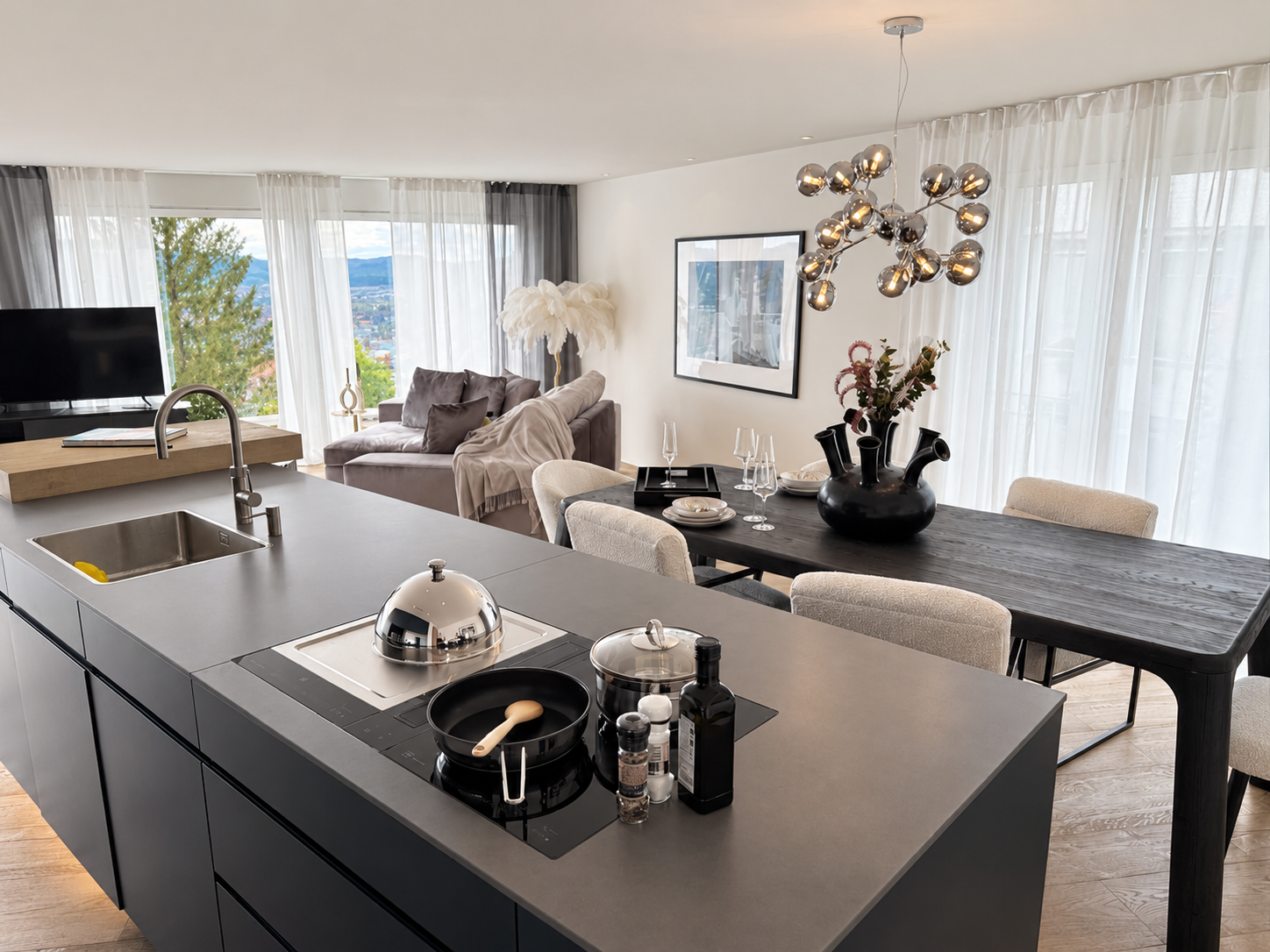 3 rooms furnished flat