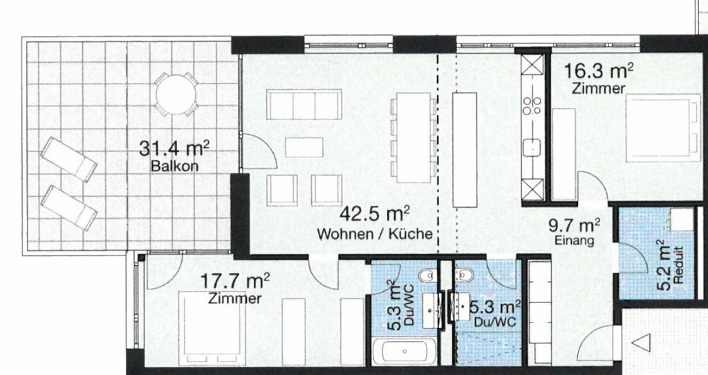 3 ½ pièces appartement