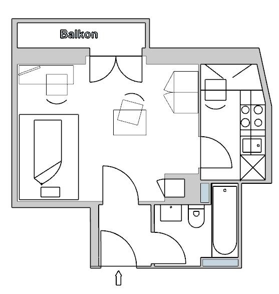 Appartement de 2 pièces