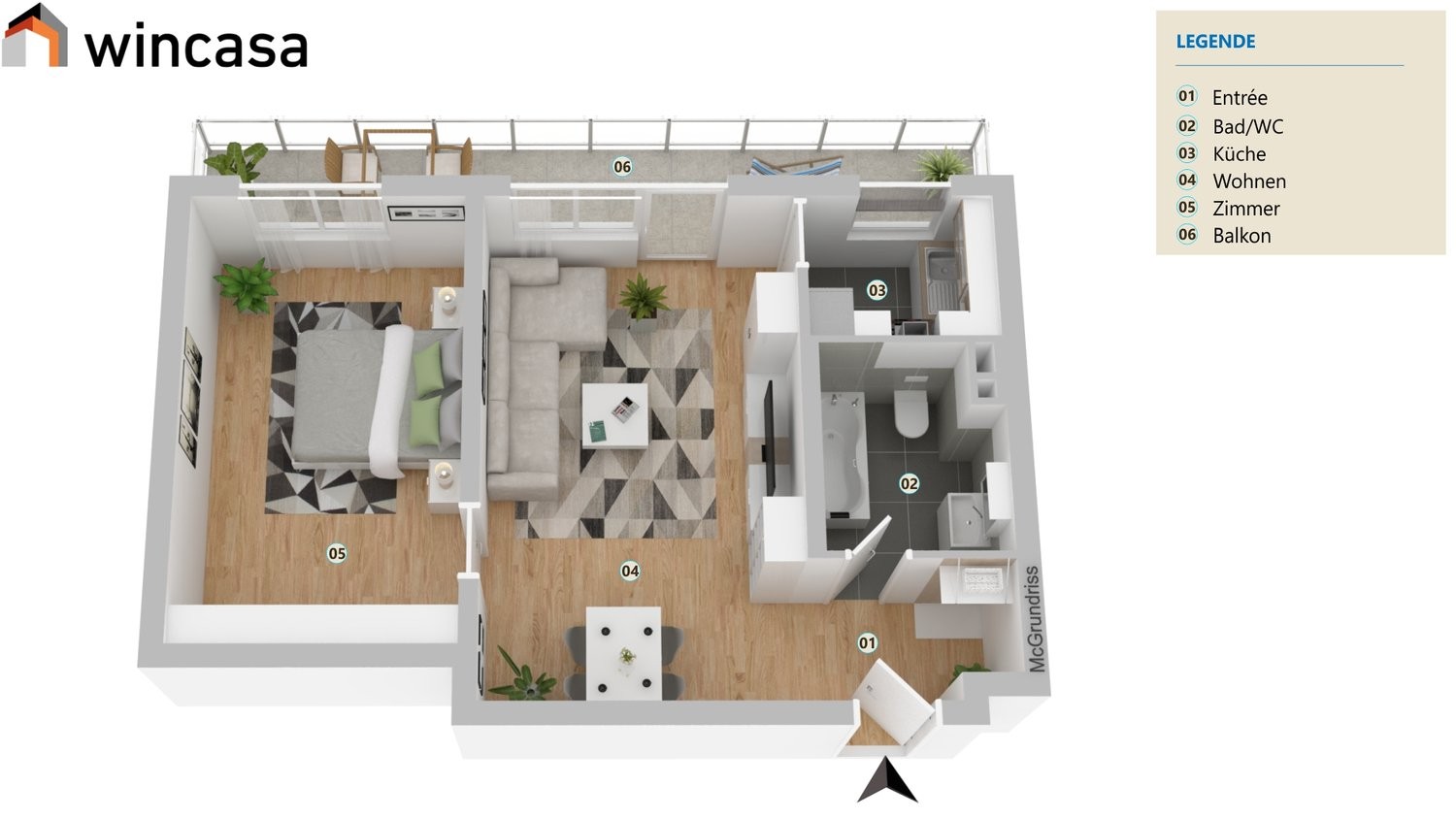2 rooms apartment