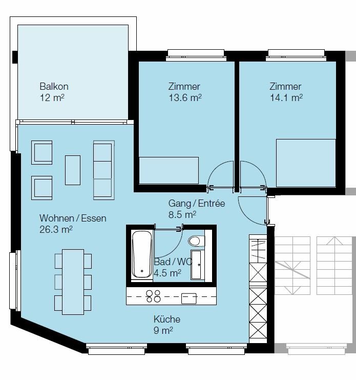 3 ½ rooms apartment