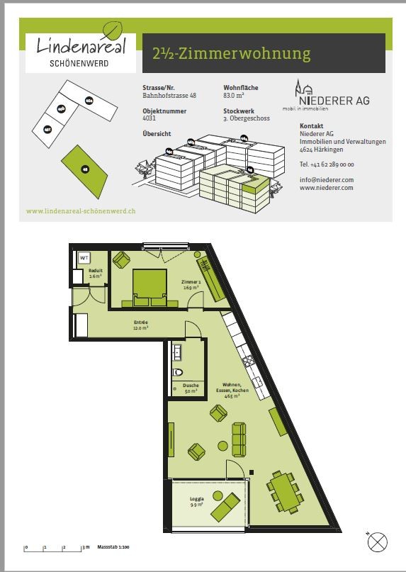 2 ½ rooms apartment