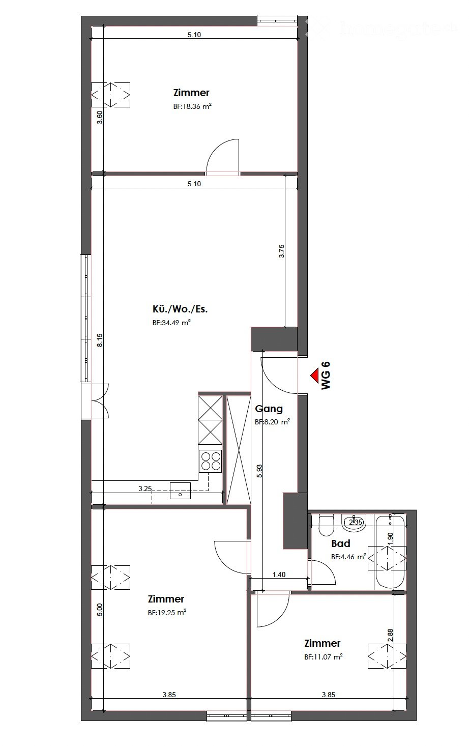 Appartement de 2 ½ pièces