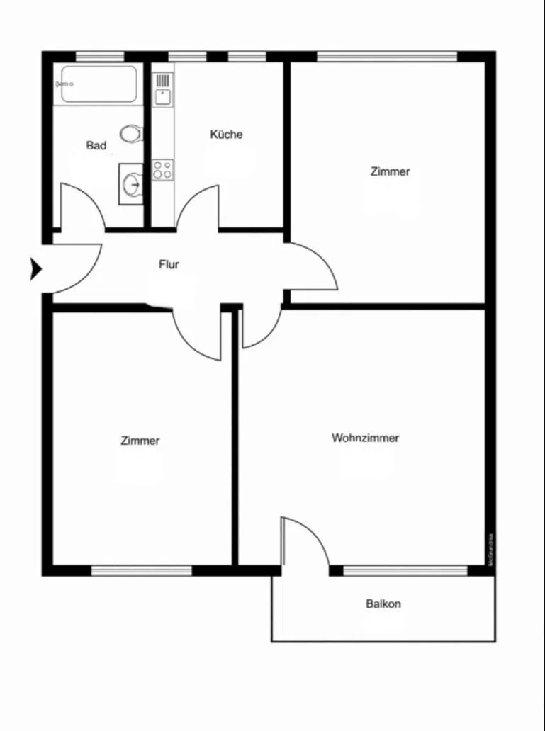 Appartement de 3 pièces