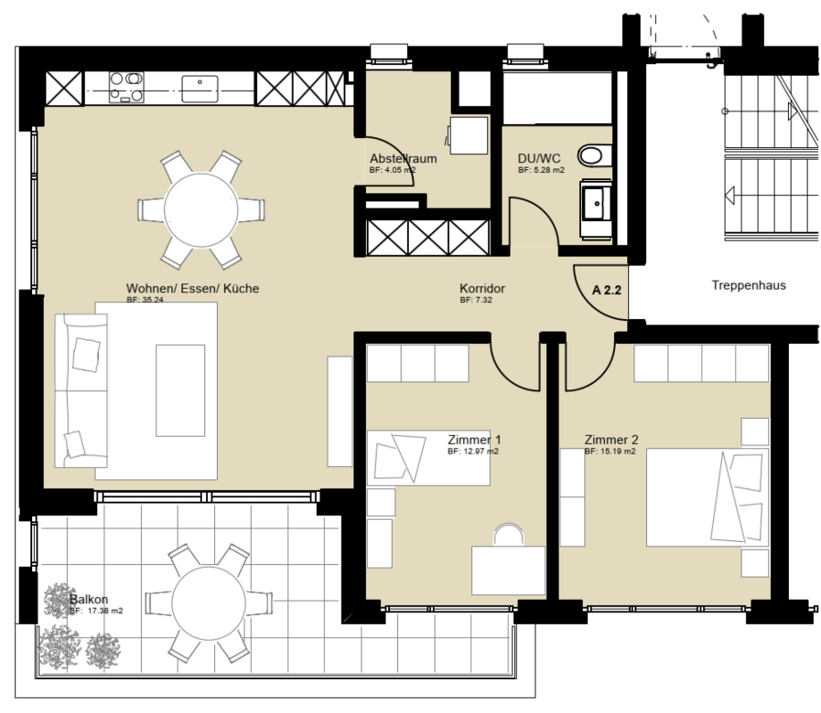 3 ½ rooms apartment