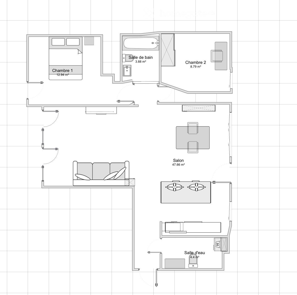 3 rooms apartment, photo 3 of 5