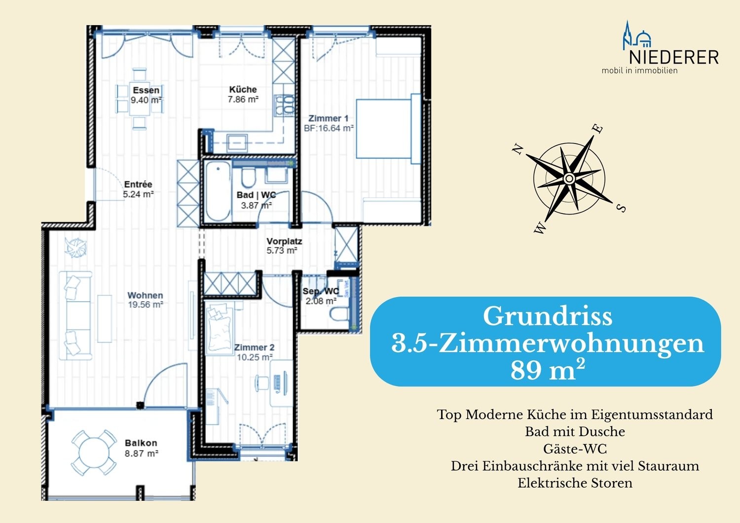 3 ½ rooms apartment