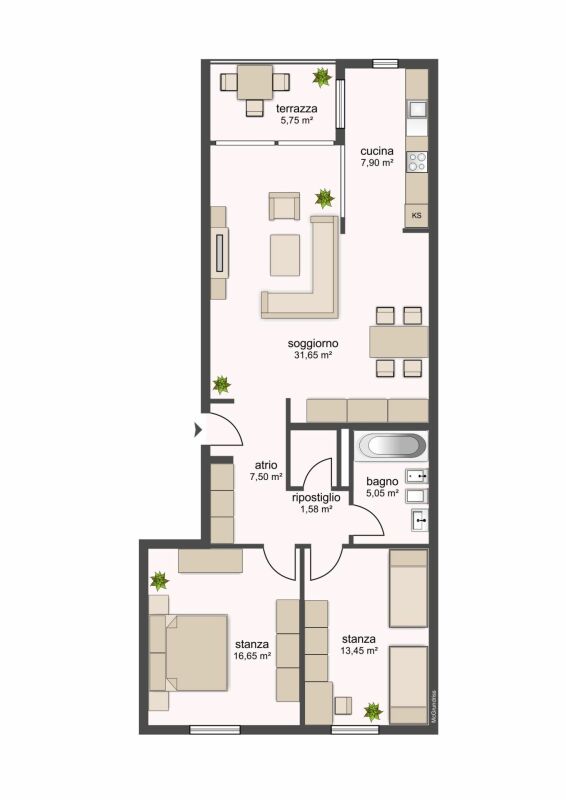 3 ½ rooms apartment