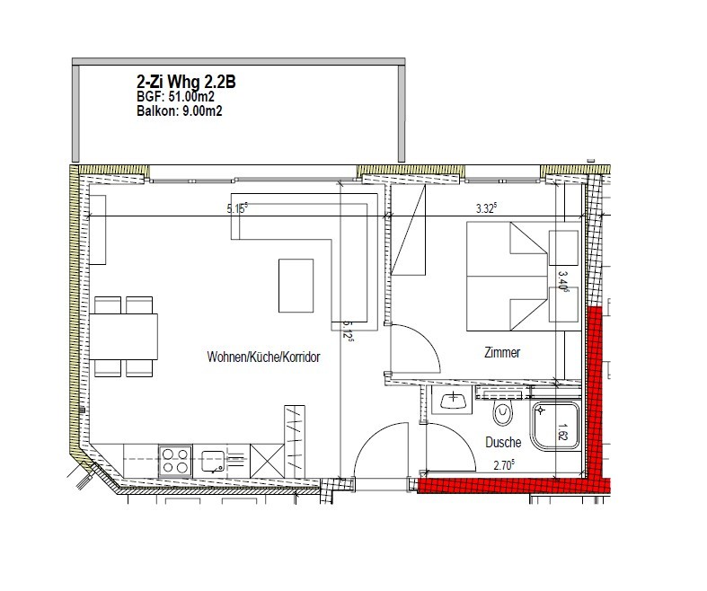 2 ½ rooms apartment
