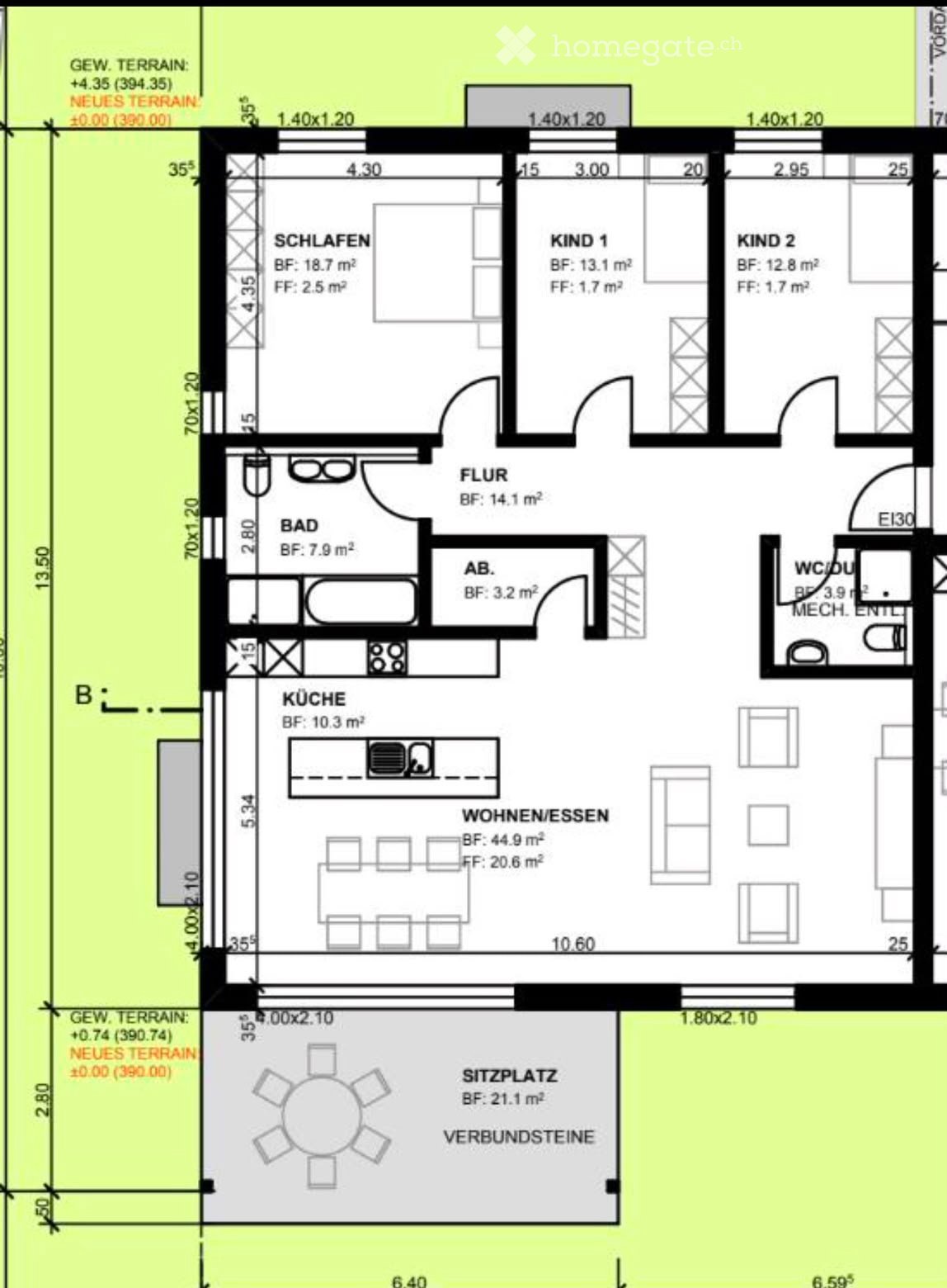 2 ½ rooms apartment
