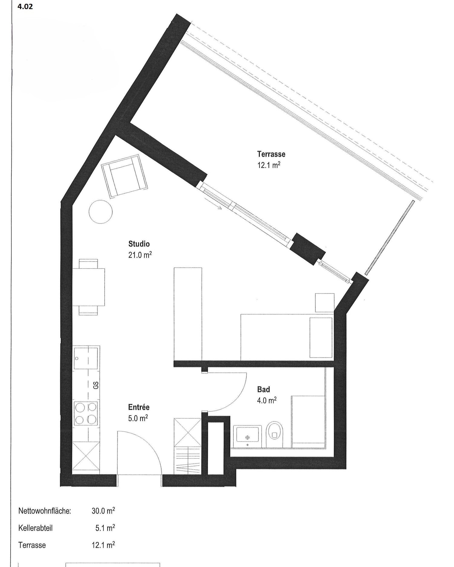 1 room attic flat, photo 9 of 9