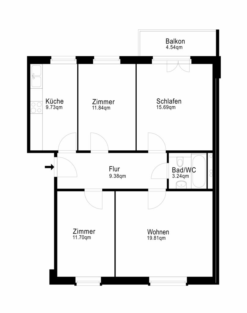 4 rooms apartment