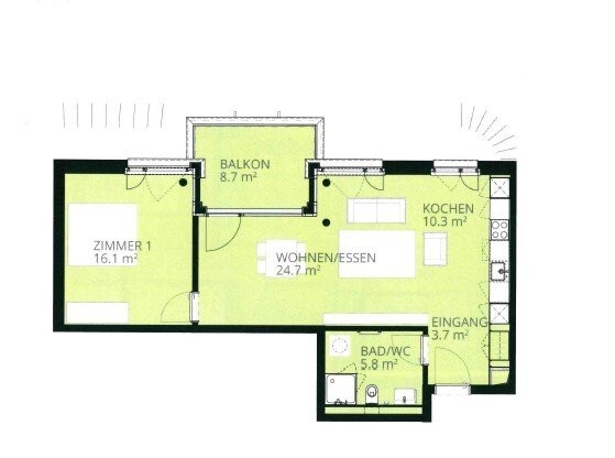 2 ½ rooms apartment, photo 8 of 8